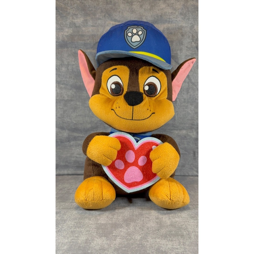 PAW Patrol Chase Valentine Plush 12" Heart Nickelodeon Just Play 2022